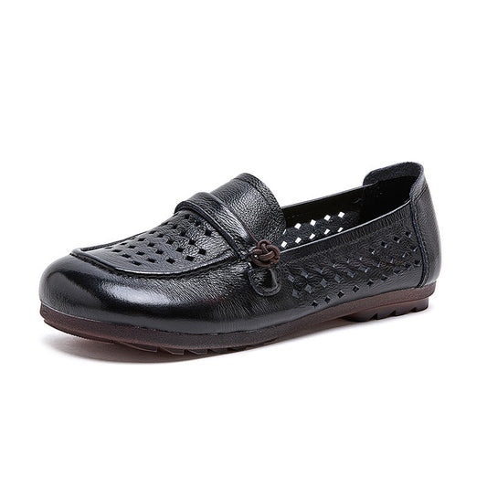 100% cuero genuino zapatos suela blanda