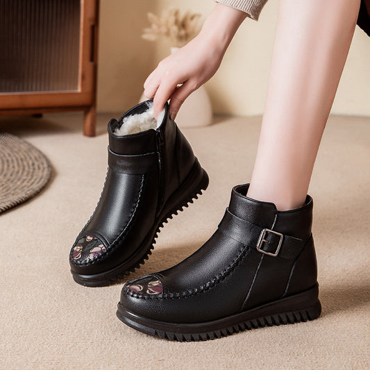 Botines de invierno de piel auténtica