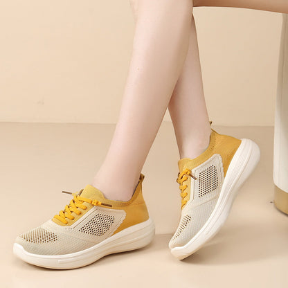 Zapatos deportivos de malla con punta redonda y suela suave