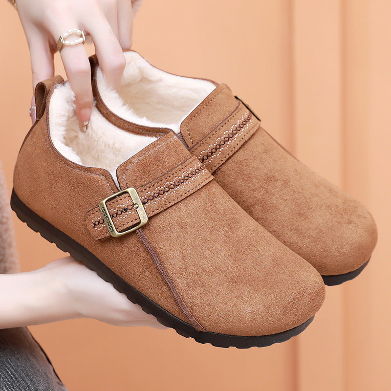 Zapatos retro de algodón cálido