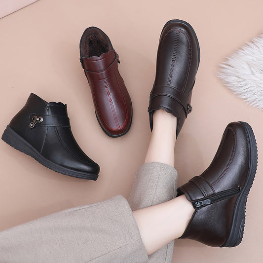 Botas de suela gruesa y cálidas de moda para mujer