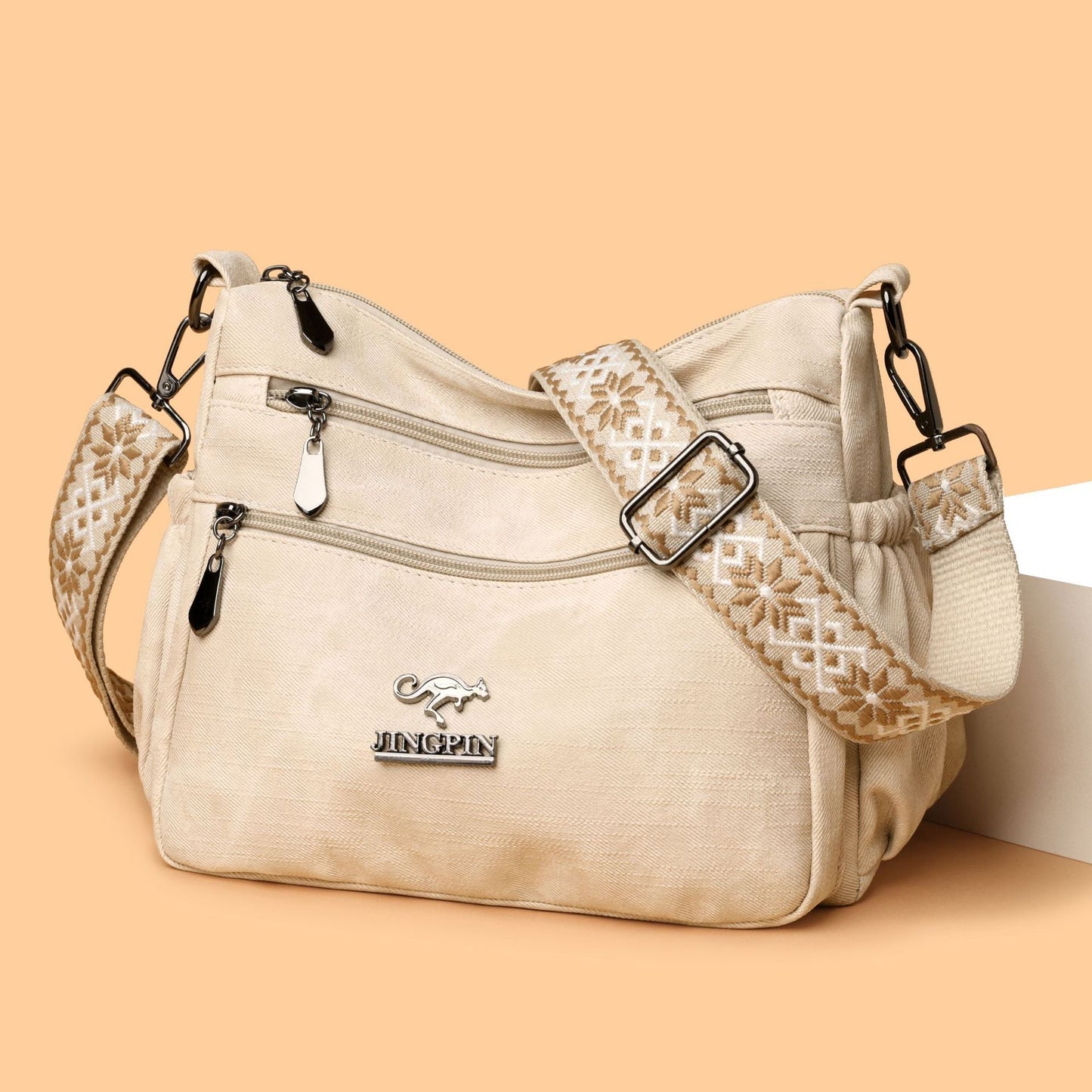 Bolso bandolera resistente de piel suave
