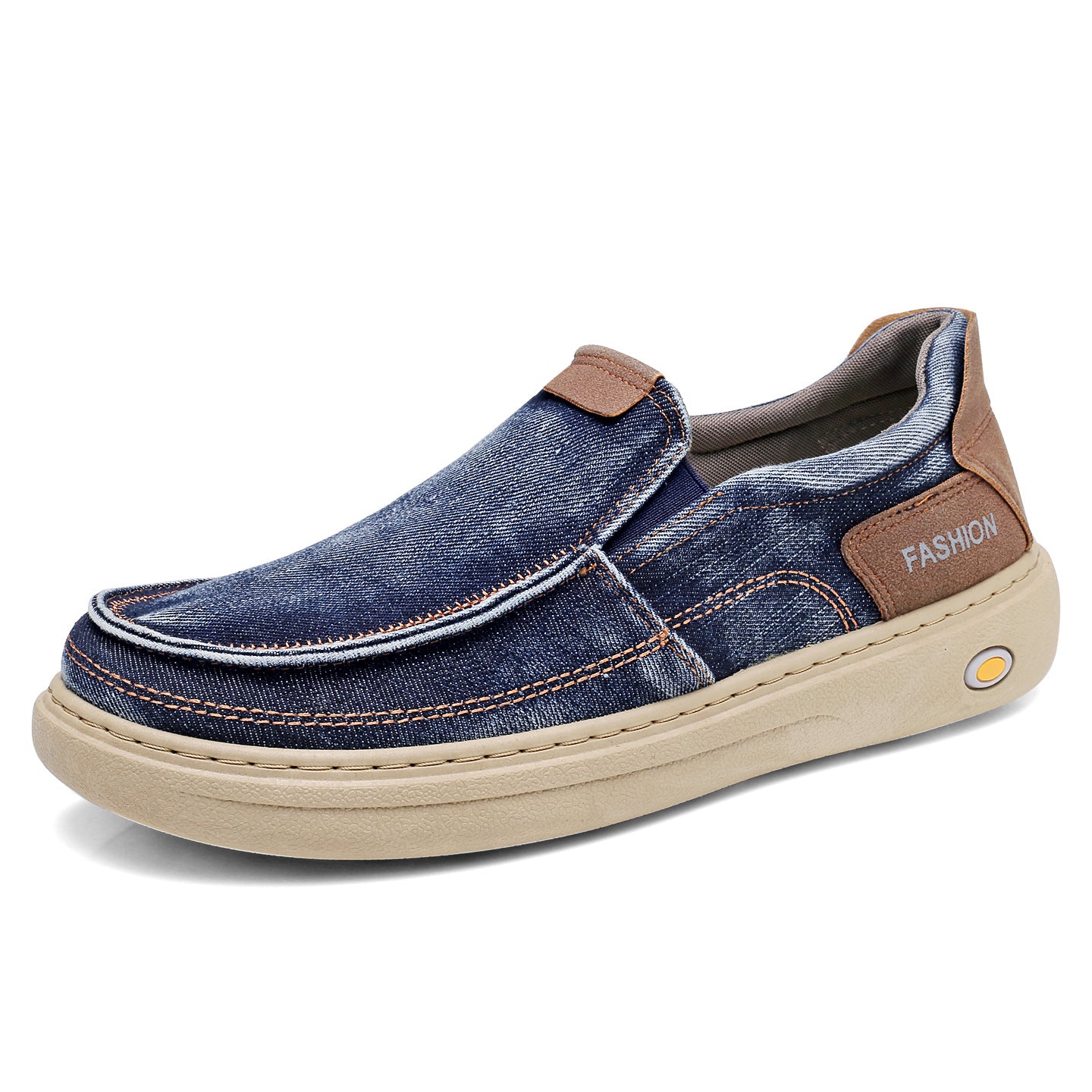 Zapatos Hombre Mezclilla Slip-On Suela Gruesa