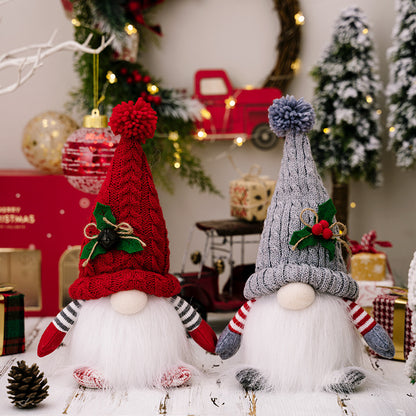 Gorro de punto iluminado de alta gama Gnomo navideño (dos piezas)