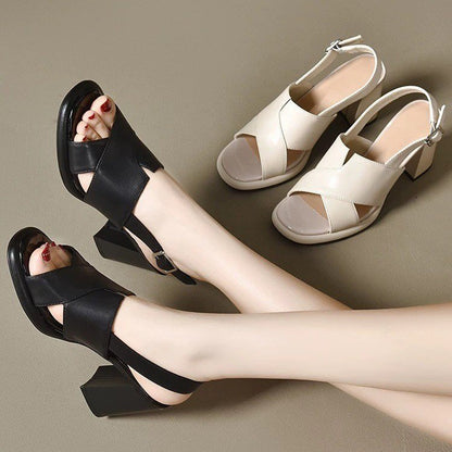 Sandalias de tacón alto con boca de pez de nuevo estilo