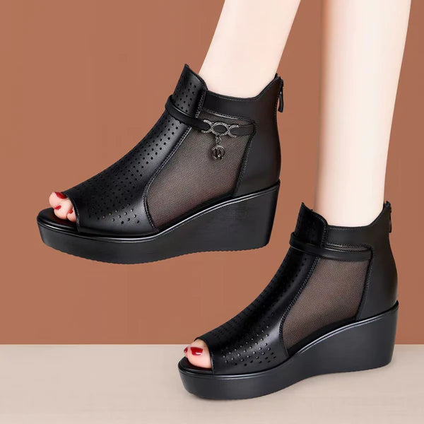 Sandalias de malla con puntera abierta
