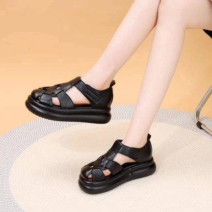 Sandalias tipo gladiador de plataforma con punta cerrada