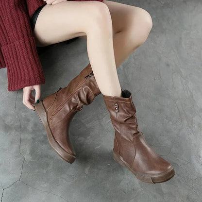 Lunasd™-Botas delgadas botas de lana de invierno a media pantorrilla