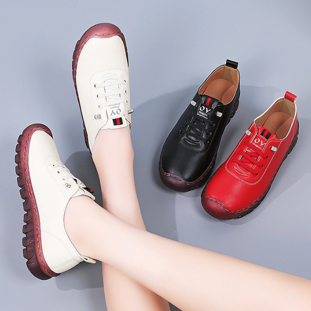 Zapatos de cuero para mujer cosidos a mano