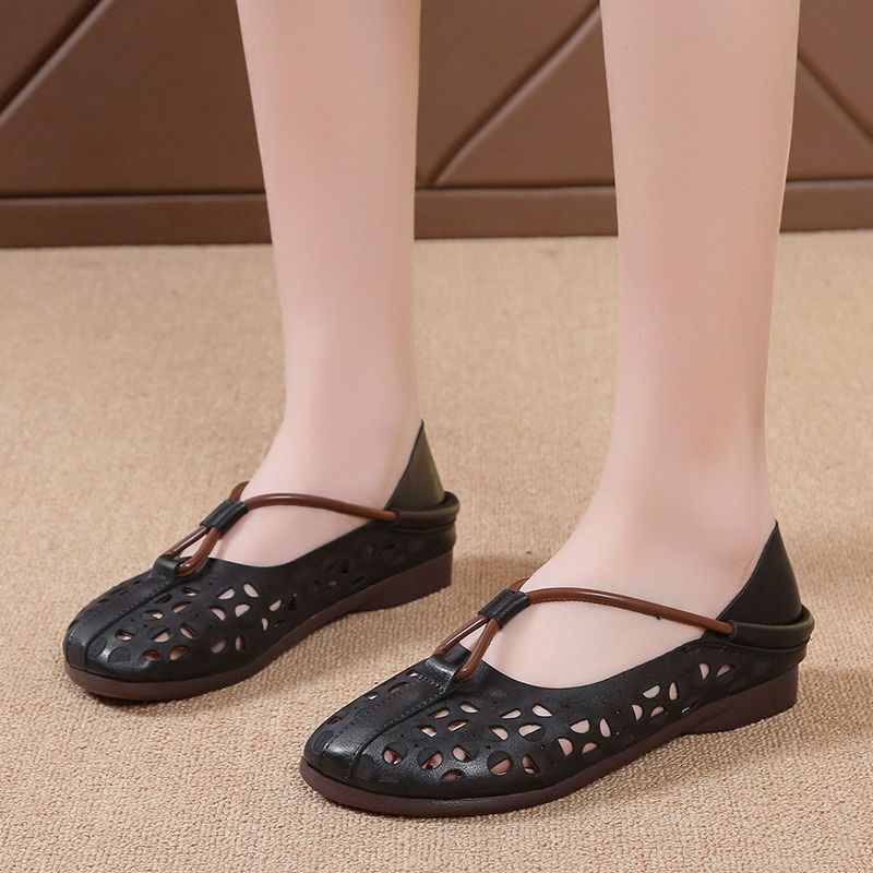 Sandalias cerradas planas estilo vintage para mujer