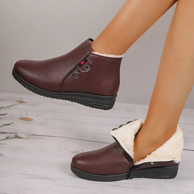 Botines de invierno para mujer con forro polar