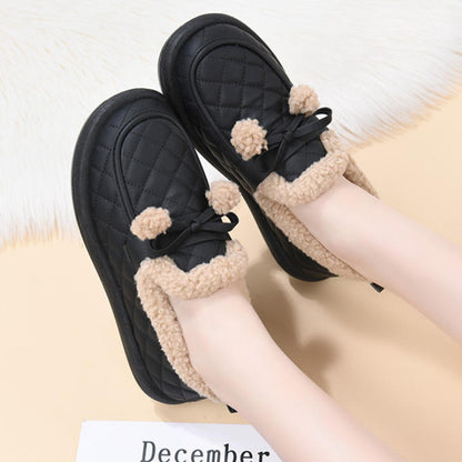 Zapatos de algodón cálidos antideslizantes de vellón grueso