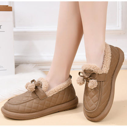 Zapatos de algodón cálidos antideslizantes de vellón grueso