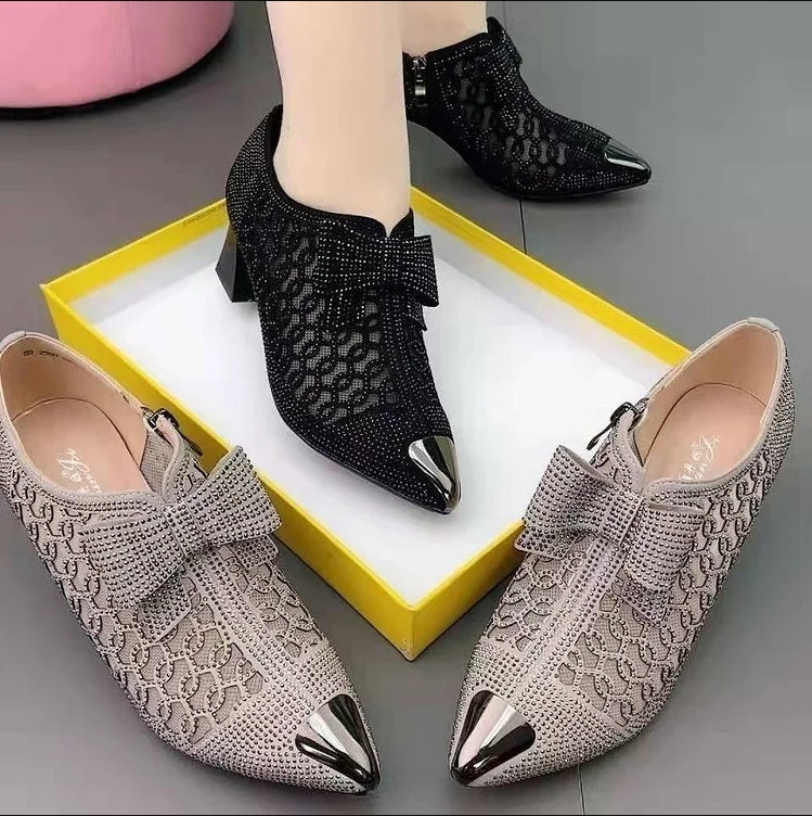 Sandalias de tacón de strass