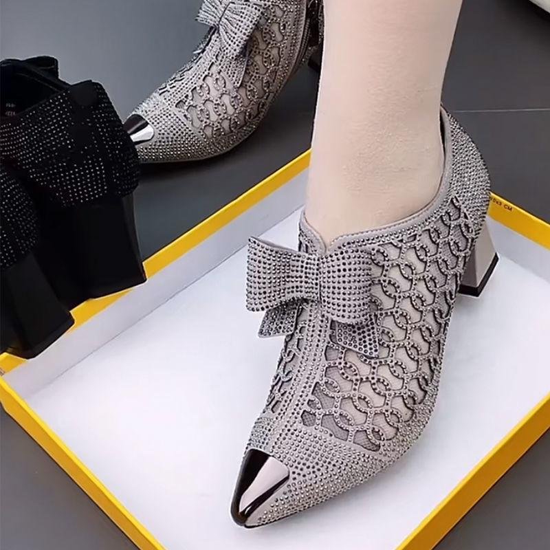 Sandalias de tacón de strass